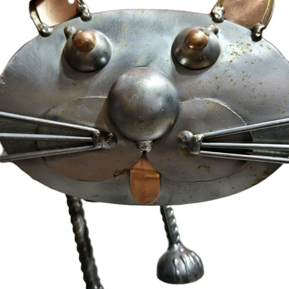 Metal‎ Art Wine Bottle Holder Cat Freestanding Kitten Four Legs Unique No Tail